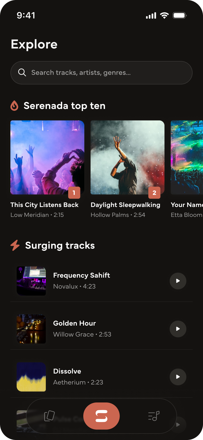 Serenada Explore: the Top Ten and Surging tracks