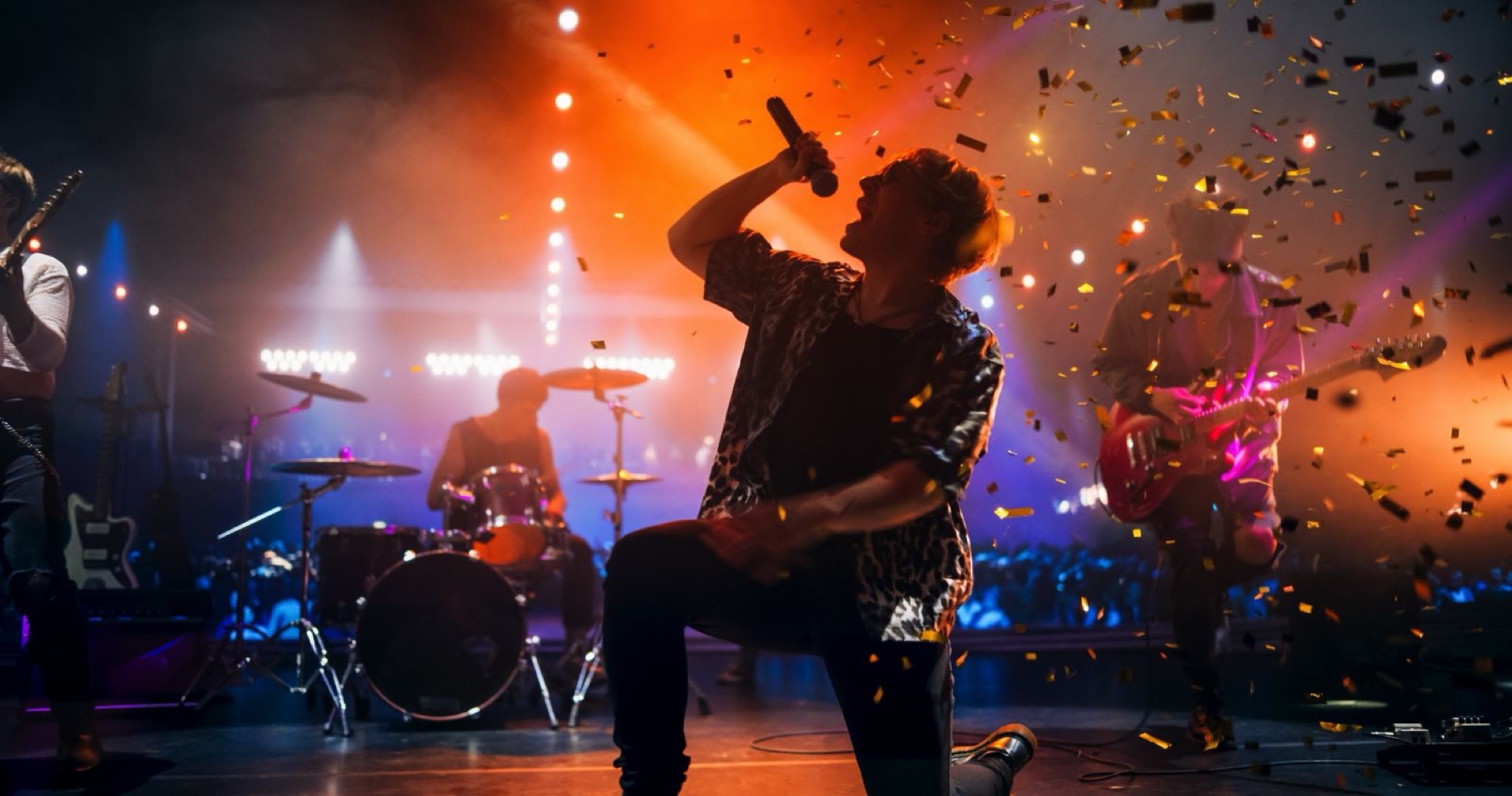 An artist performing live on stage